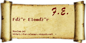 Für Elemér névjegykártya
