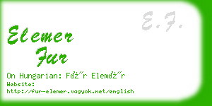 elemer fur business card